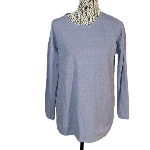 J JILL  Tunic‎ Top Blue M Casual Warm Comfort Lightweight contemporary mature - Picture 1 of 6
